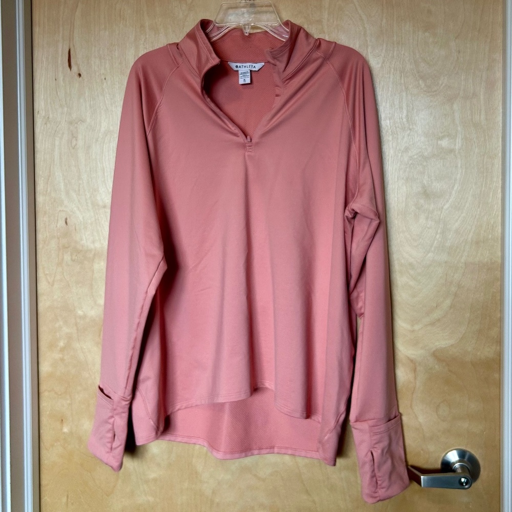 Athleta Pink Quarter-Zip Sweatshirt